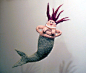 Sassy Needle Felted Mermaid Plush Doll Redhead