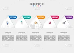 商务,信息图表,五个物体,模板,流程图,图表,策略,选择