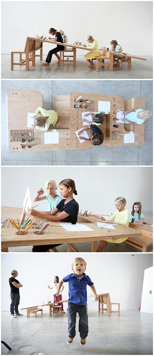 “成长桌子”让大人和孩子们一起作画 > ...