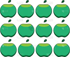 苹果,式样,绿色,白色背景,可爱的,白色,自然,清新,食品,装饰