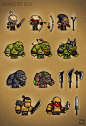 Game Art design orc skeleton cartoon Character product monsters creatures vector