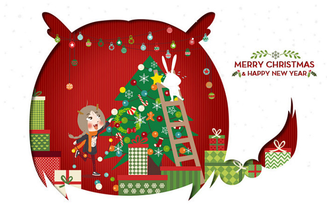 X mas~-阿越Ivy_卡通,插画,圣...