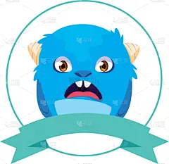 圆形,怪物,性格,幽默,边框,头像,可爱的,巨魔,玩具