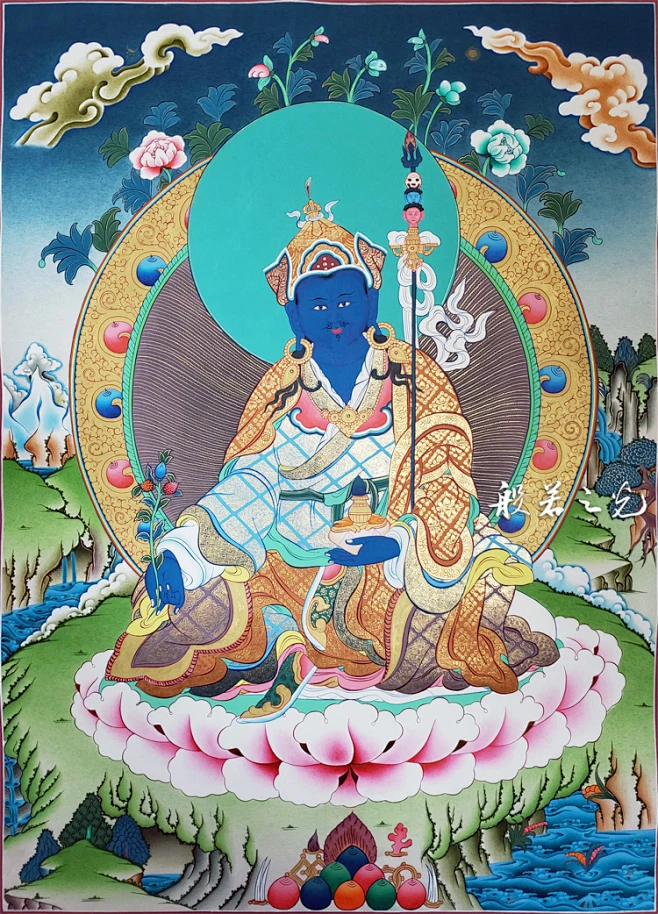 莲师药师佛唐卡