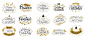 Merry christmas gold black lettering text, xmas greeting card, new year wishing banner.