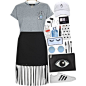 A fashion look from August 2016 featuring gray shirt, high-waisted skirts and lace up shoes. Browse and shop related looks.