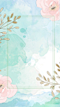 小清新花卉背景卡通插画PS素材