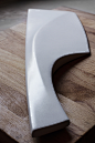 CURVATURE - THE KITCHEN KNIFE/AXE : "Curvature" is a kitchen knife for cutting meat, crushing bones and chopping vegetables. Usually knifes for such purposes have a brutal, and vintage look, but in case of this concept the idea was different.The