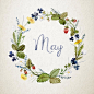 Watercolor floral wreath collection