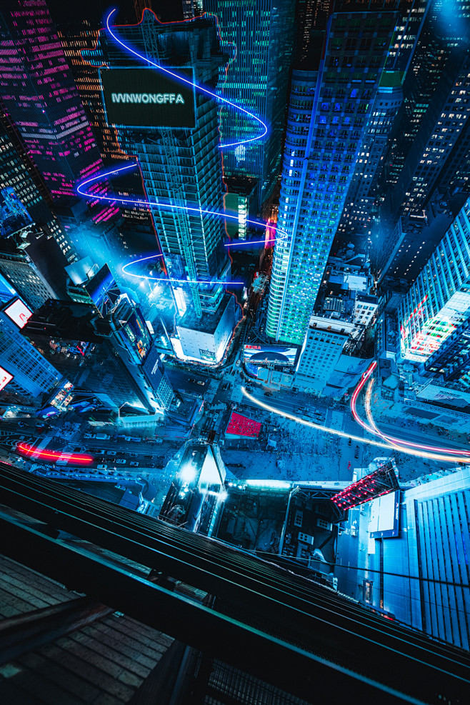 赛博朋克 霓虹灯 夜晚