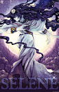 塞勒涅（Selene）是古希腊神话中的月亮女神。
依据赫西俄德的《神谱》 [1]  记载，她是提坦巨神许配里翁与忒亚的第二个孩子、第一个女儿，太阳神赫利俄
斯和黎明女神厄俄斯的姊妹。塞勒涅在神话中的传统形象是：戴着光辉的新月冠，身披长袍或戴着面纱；有时
长有双翼，顶着金色光环，乘坐一辆由两匹神马（一说是牛，取以牛角象征新月之意）拉动的月车在夜空中飞
驰，当白昼来临时消失于欧申纳斯中。 在古典神话中，塞勒涅与其兄弟赫利俄斯每天轮流驾车从天空经过，形成昼夜交替。对应罗马的露娜、狄安娜等女神。