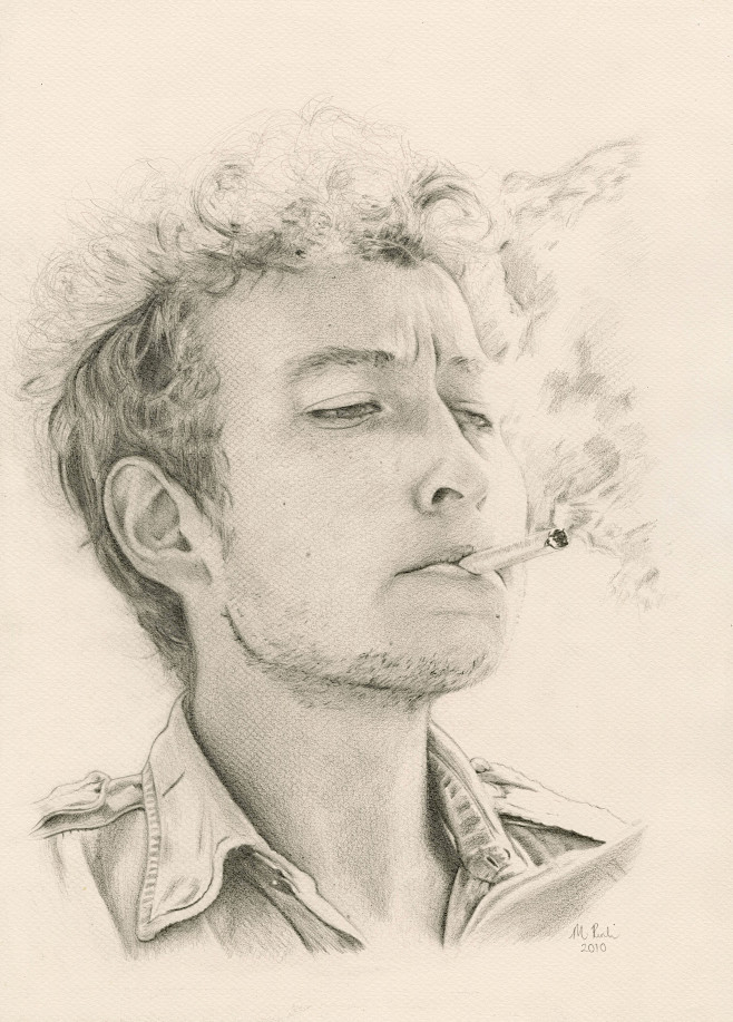 抽烟的男人图片素描图片