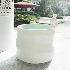 原创手工手绘陶瓷萌宠动物兔子可爱咖啡杯 送勺 情侣水杯生日礼物 陶器小铺 设计 新款 2013 正品 代购  景德镇