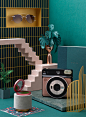 Retro Wonderlnd for USTA Magazine : Still life editorial pictures for USTA Magazine issue 19 with the main theme 'Vintage'. The photoshoot was inspired by retro interiors – the sets were recreated in micro scale and photographed afterwards. _三维摆放_T2020515