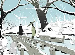 【喜欢这个瞬间】幻想的雪景特辑 : 今天的spotlight为大家介绍的是寒冷和幻想交汇的雪景插画。