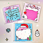 Maomao K原创可爱猪猪小贺卡ins创意唱片祝福卡生日圣诞节可代写-淘宝网