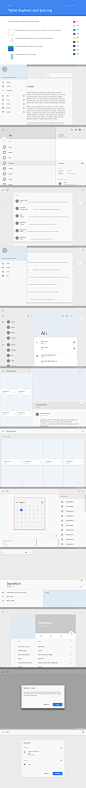 Android L tablet pad应用界面UI设计框架Sketch版
