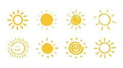 手绘太阳  - 源文件下载【酷图网】萌趣,可爱,卡通,手绘,太阳,阳光,黄色,表情包,手绘太阳,太阳表情包,卡通太阳,儿童节,火焰,简约,图标,元素,温暖,幼儿绘画,幼儿园,太阳图案,幼儿园装饰