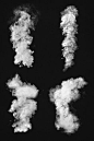 White smoke effect design element set on a black background | premium image by rawpixel.com