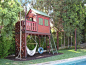 pictures of swing sets with climbing wall | Barbara Butler-Extraordinary Play Structures for Kids-Forest Hideaway ...: 