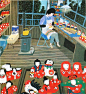 原田泰治，一个从小患小児麻痺症的画家，访遍日本列岛，描绘日本各地美好风光和民俗，将日本晒鱼干的小村落、偏远小牙医诊所、小车站的雪景..收入画里，可以感受到他对土地的深情。