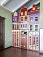 Example of a classic girl playroom design in Moscow with multicolored walls