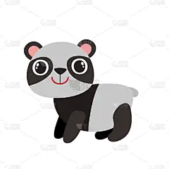 矢量插图卡通有趣的熊猫孤立在白色的背景。