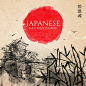 【矢量可下载】日本和风水彩水墨画海报樱花富士山风景背景EPS矢量设计素材