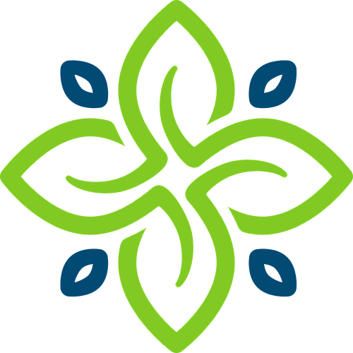 绿色蓝色花朵环保logo图标素材