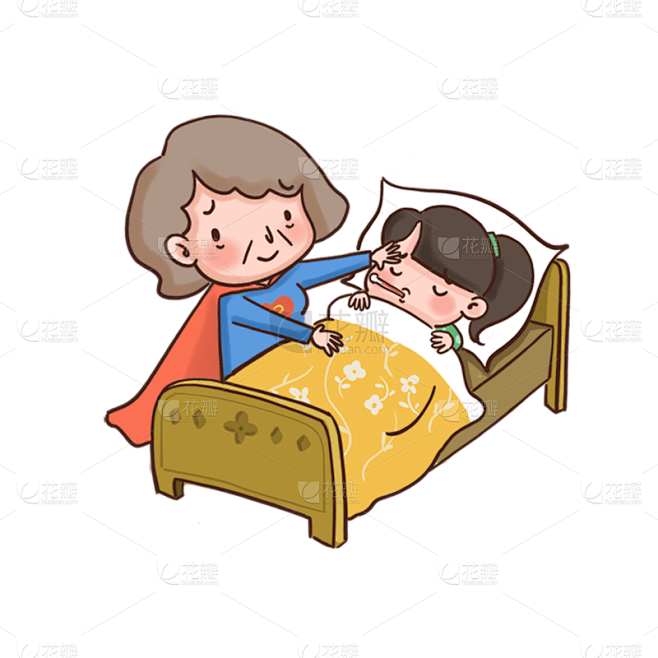 卡通感母亲节母女元素贴纸