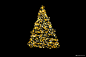 黄色圣诞树光影气氛黑色背景高清光斑背景模板背景图片