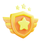 Three Star Emblem  3D Icon