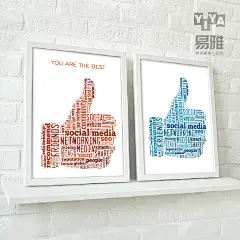 创意大拇指挂画 英文字母装饰画 英文励志海报 老板办公室装饰画
