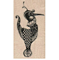 Wood mounted rubber stamp Steampunk bird steampunk zentangle image 1