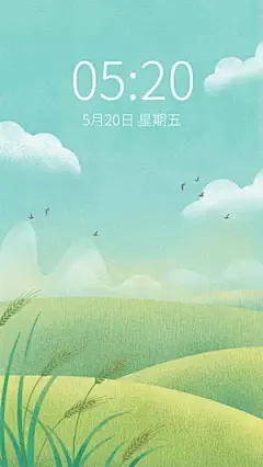 夏日夏天小清新手绘插画手机壁纸