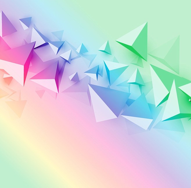 彩色渐变立体几何三角形底纹背景矢量素材