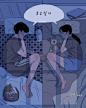 【韩国插画家Myeong-Minho插画作品欣赏】—— 于是，他们恋爱了！每个夜晚都有了说不完的话。