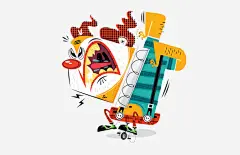 摇滚公鸡_新图网 https://ixintu.com 美漫 美式漫画 涂鸦 街头涂鸦 暗黑系 嘻哈 潮流 潮牌 卡通 Q版 叛逆的 插画 卡通人物