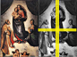 绘画 | 绘画的20种构图 : 拉斐尔《西斯廷圣母》4.十字形构图 水平线+垂直线的特殊组合。也给人一种平静的稳定感。