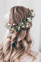 wedding hair inspiration with flower crown