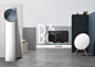 Air conditioner : what if designed by 'bang&olufsen' : To give it a reserved form and a sense of grandiosity, we used a simple but huge circular display screen. We designed the "maybe too large" display screen to show the overwhelmingness th
