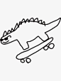 其中包括图片：Dino Skateboarding Sticker by no-doubt