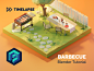 Barbecue Tutorial garden barbecue tutorial lowpolyart diorama low poly model isometric lowpoly render design blender illustration 3d