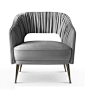 Stola  Armchair  Contemporary, MidCentury  Modern, Transitional, Metal, Upholstery  Fabric, Lounge Chair by Carlyle Collective