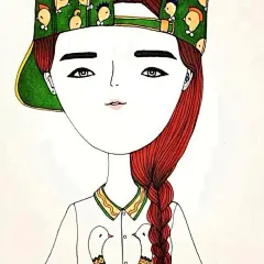 kapi复古女孩 简约系列 头像 线描 壁纸 酷酷@北坤人素材