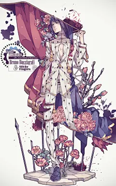 JOJO的奇妙冒险 同人图 插画 壁纸 | Bruno Bucciarati | 半次元-第一中文COS绘画小说社区