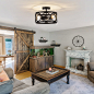 TSMKLEDAN 3-Light Farmhouse Semi Flush Mount Ceiling Light, 12.6 Inch Rustic Metal Drum Light Fixtures Ceiling Mount, Black Industrial Light Fixtures for Kitchen Living Room Hallway Foyer Bedroom - Amazon.com
