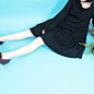 【椒盐重衣】黑天鹅 冬春新品优质黑色圆点提花定位连衣裙140114 原创 设计 新款 2013