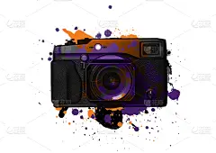 相机,水彩画颜料,数码图形,白色背景,水彩画,个人随身用品,美,贺卡,古董