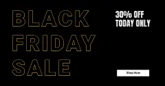 Gold Color Text Simple Black Friday Promotion Ecommerce Banner